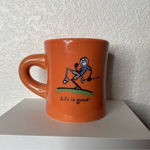 Life Is Good Orange Golf Mug
